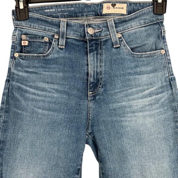 AG Adriana Goldschmied Mari Crop High-Rise Slim Straight Jeans Size 26 - Picture 2 of 15